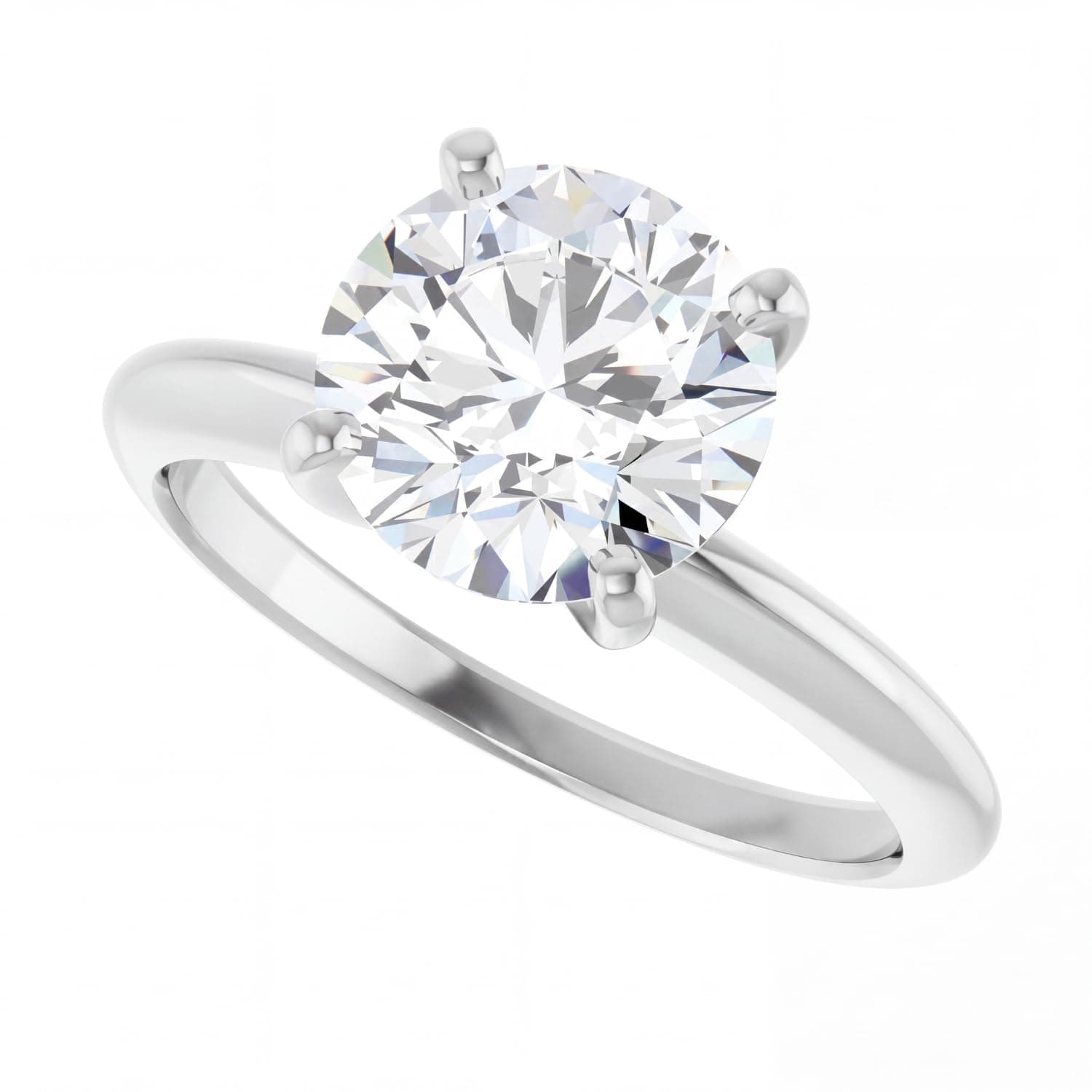 Lab-Grown Diamond Engagement Ring — 14K White Gold · 0.50–3 ct
