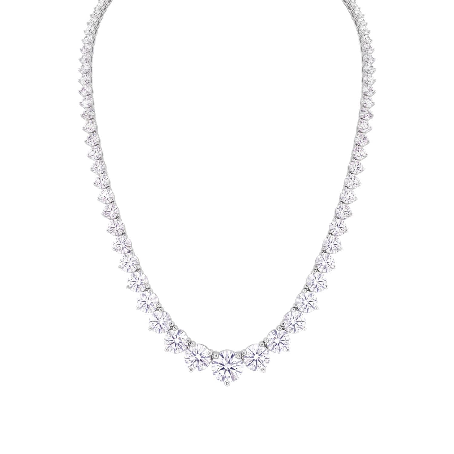 Lab-Grown Diamond Tennis Necklace — 5–20 ct