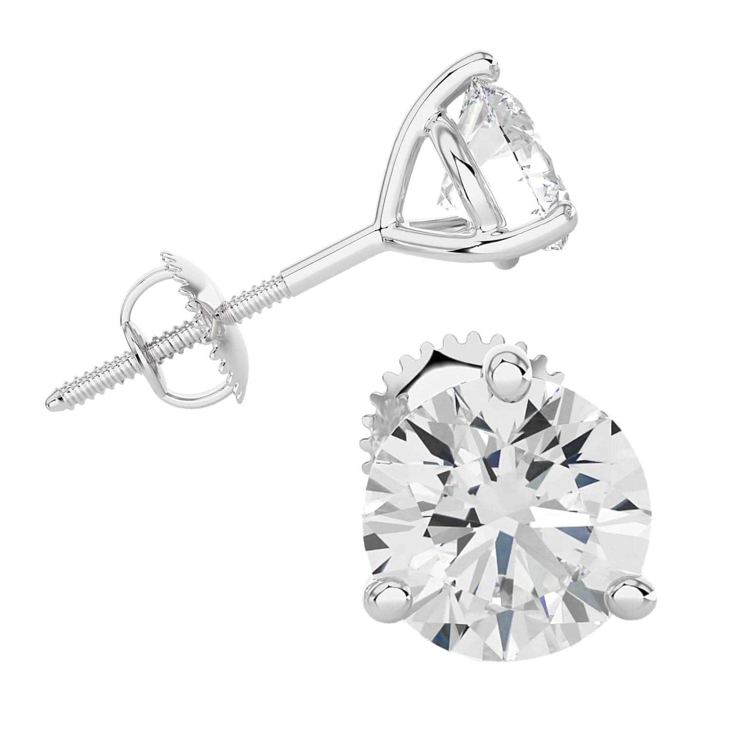 Lab-Grown Diamond Stud Earrings — 0.25–6 ct