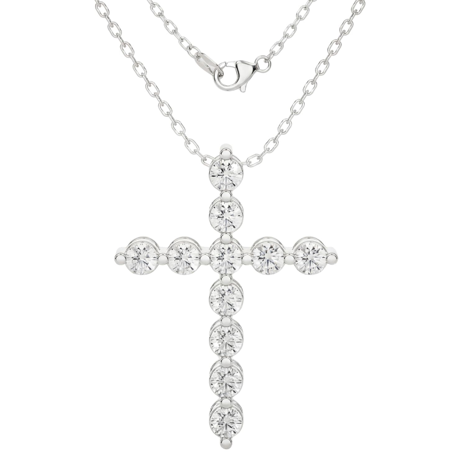 Lab-Grown Diamond Cross Necklace · 0.50–3.00 ct