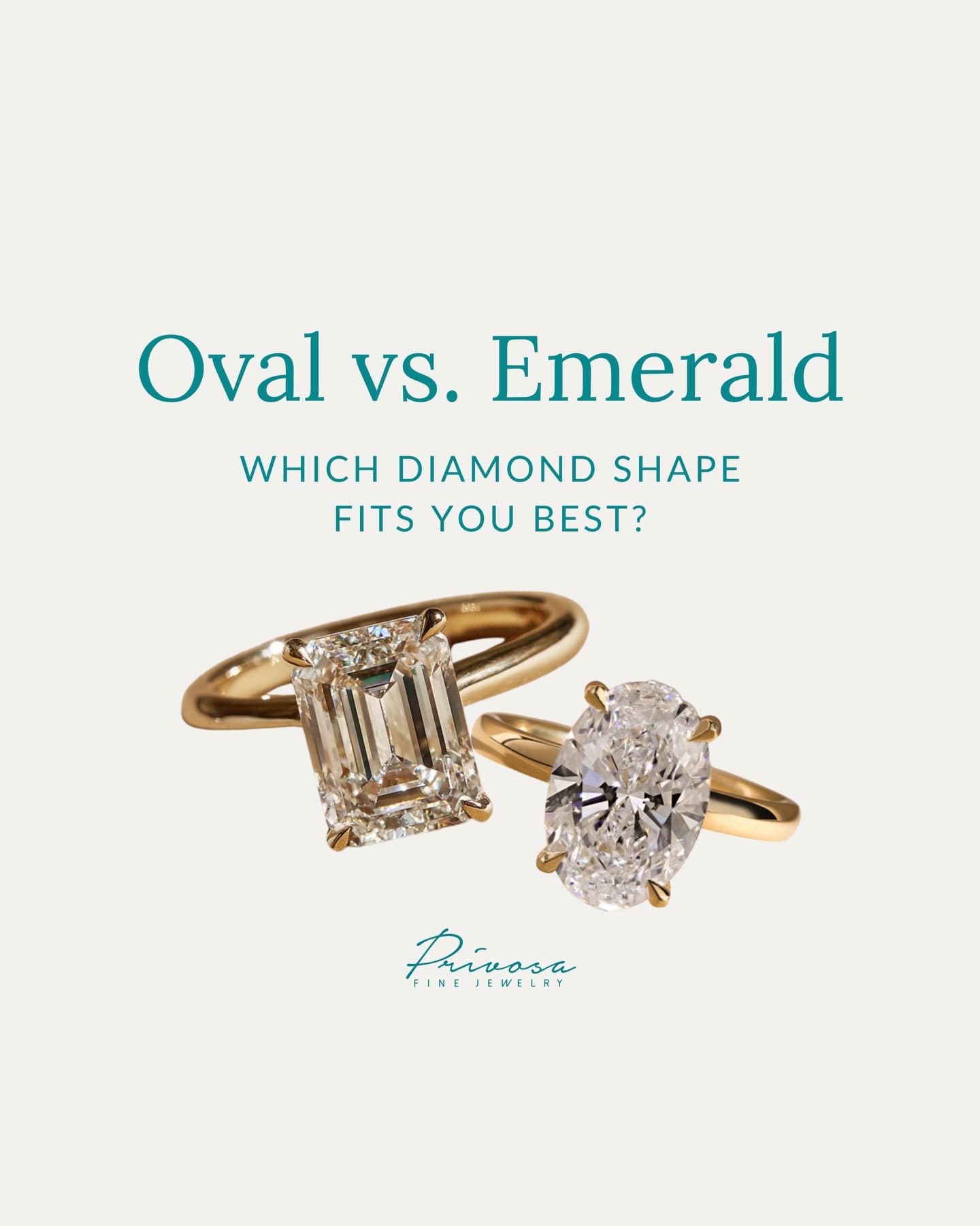 Oval and emerald diamonds, side by side — 1