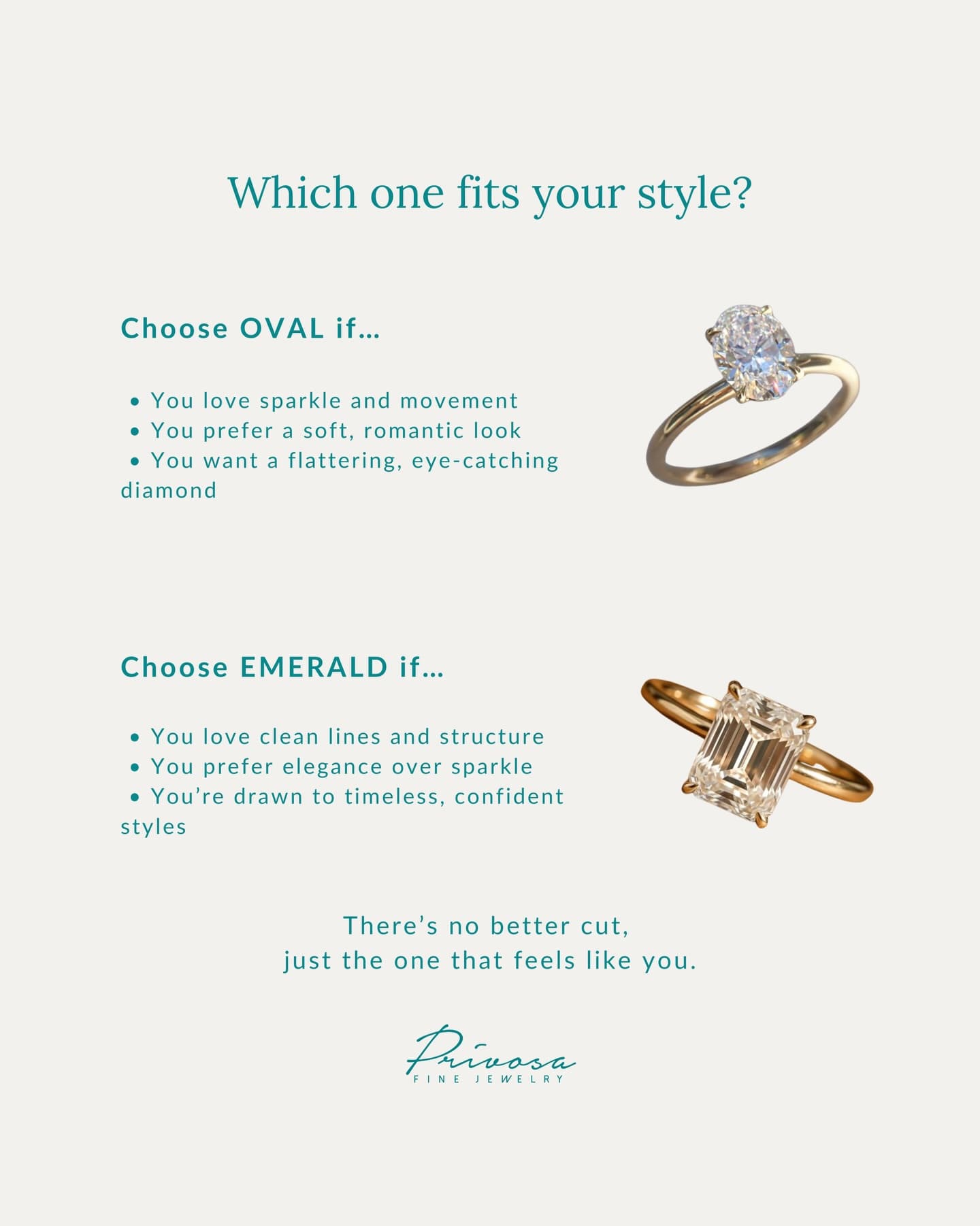 Oval and emerald diamonds, side by side — 4