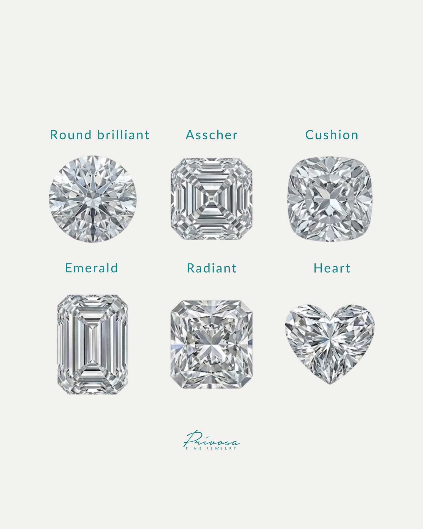 A few of the diamond shapes we set most often — 2