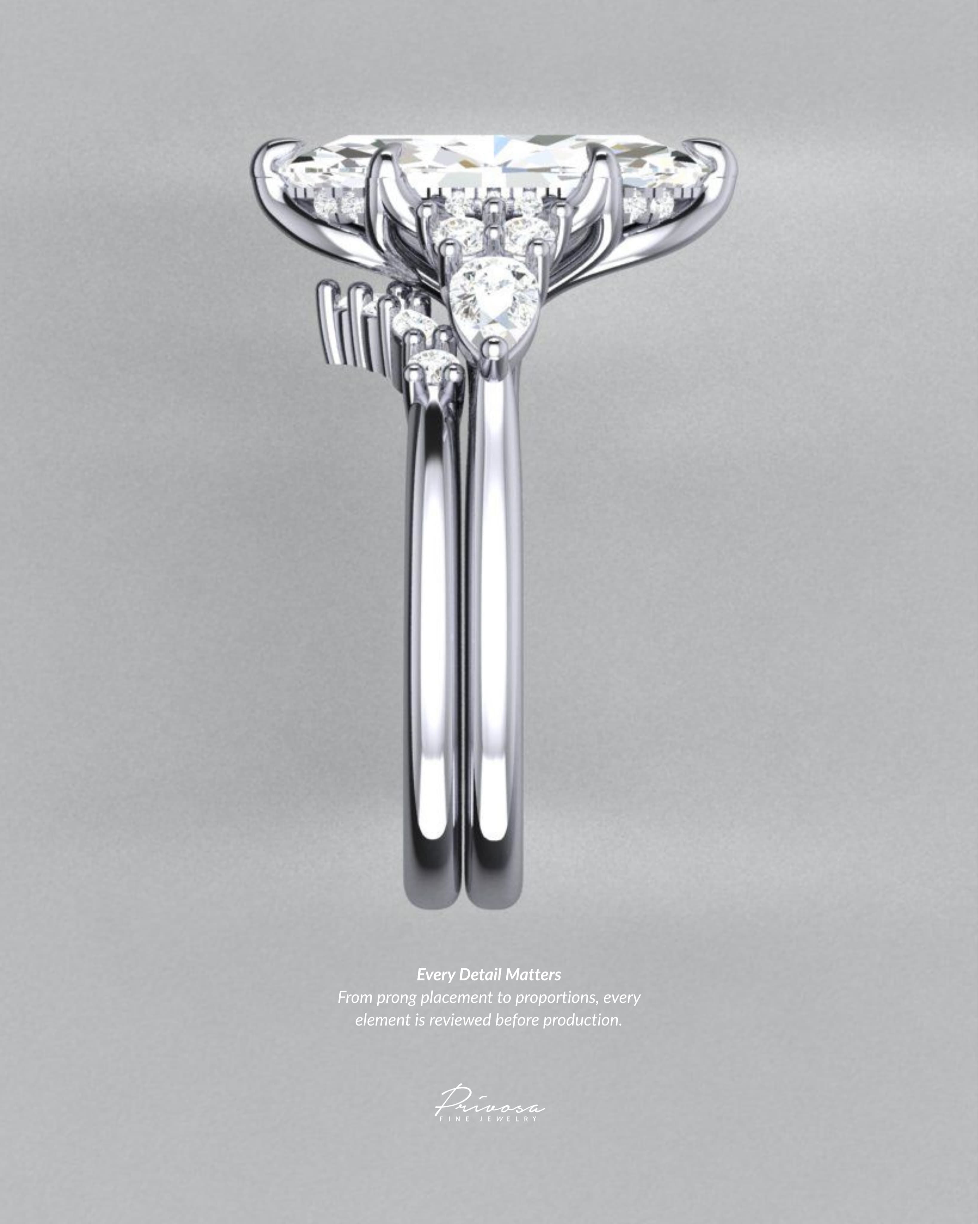 From 3D CAD rendering to a hand-set, finished ring — 3