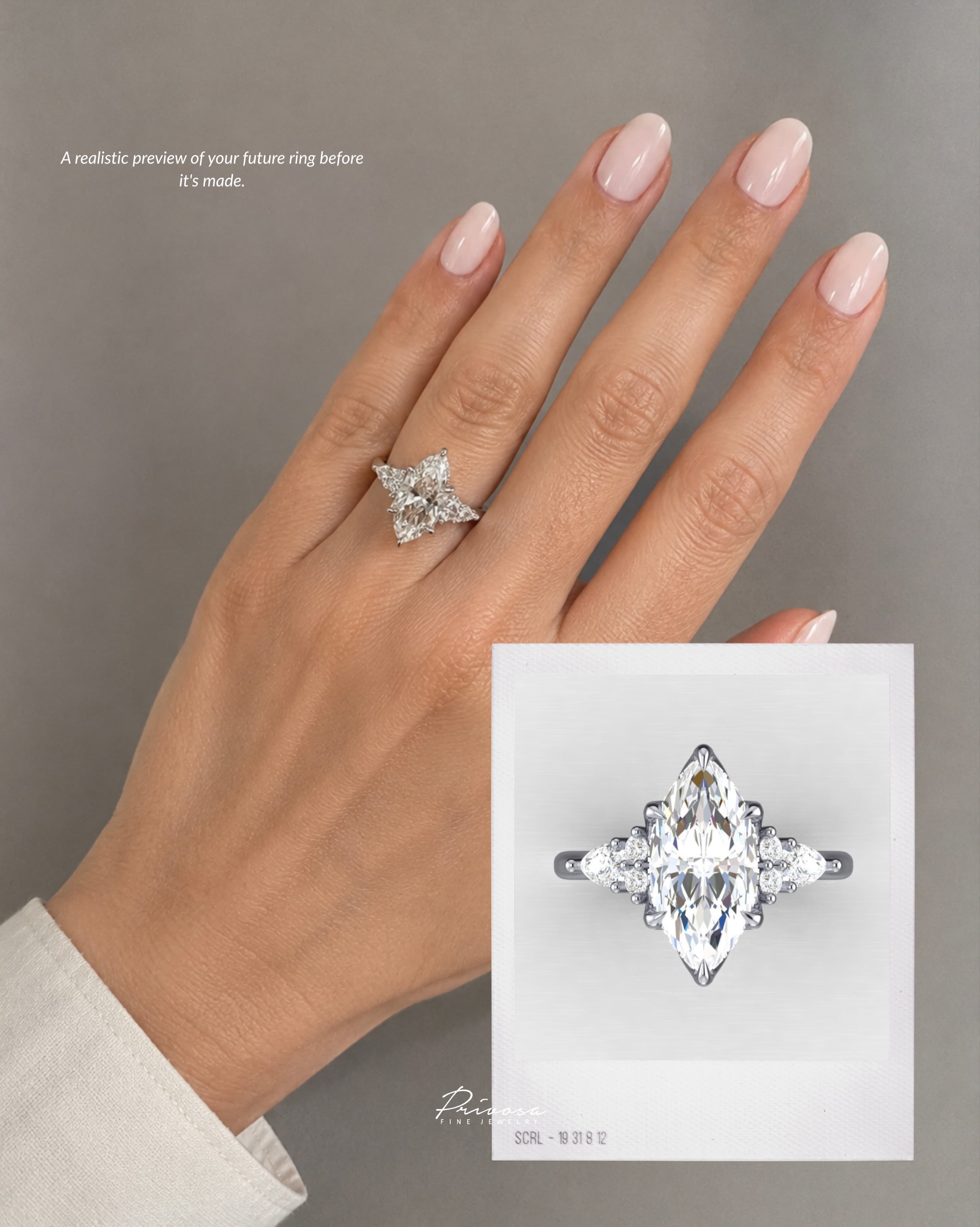 From 3D CAD rendering to a hand-set, finished ring — 4