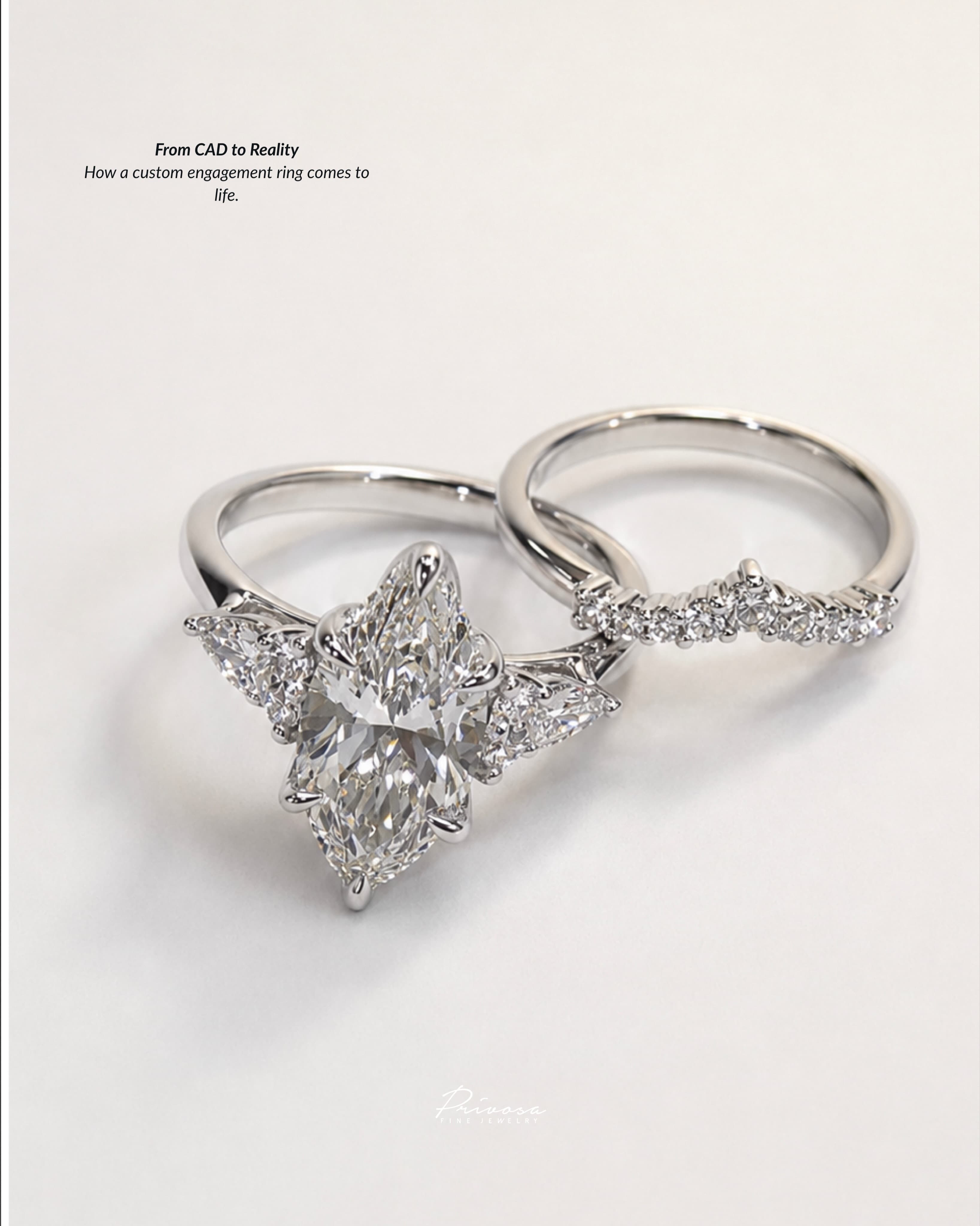 From 3D CAD rendering to a hand-set, finished ring — 5