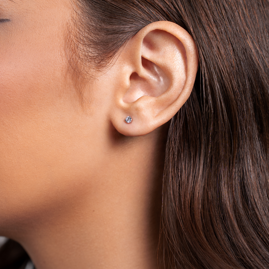 Natural Diamond Stud Earrings (3-Prong)