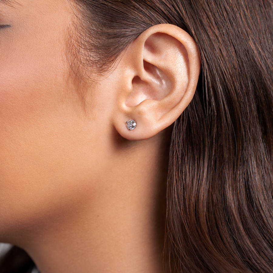 Natural Diamond Stud Earrings (3-Prong)