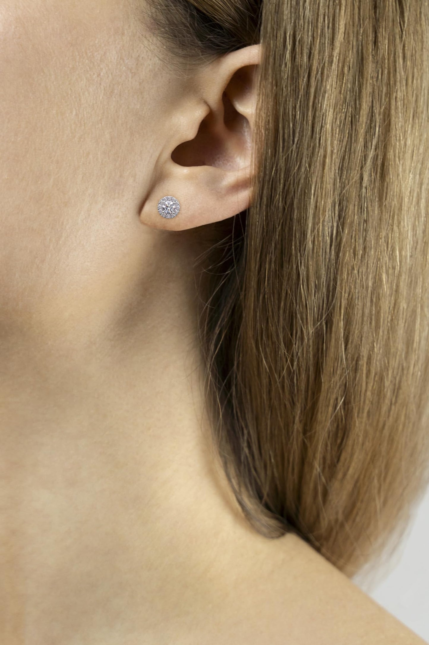 1 to 2 Carat Lab Grown Diamond Round Halo Stud Earrings for Women I 14k White Gold Earrings (E-F, VVS1-VVS2, cttw) Halo Push Back Studs by Privosa Fine Jewelry - Image 2