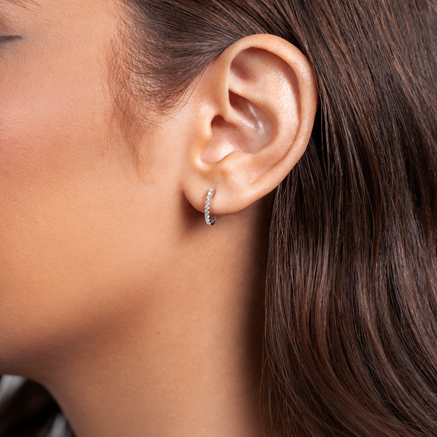 Natural Diamond Huggie Hoops