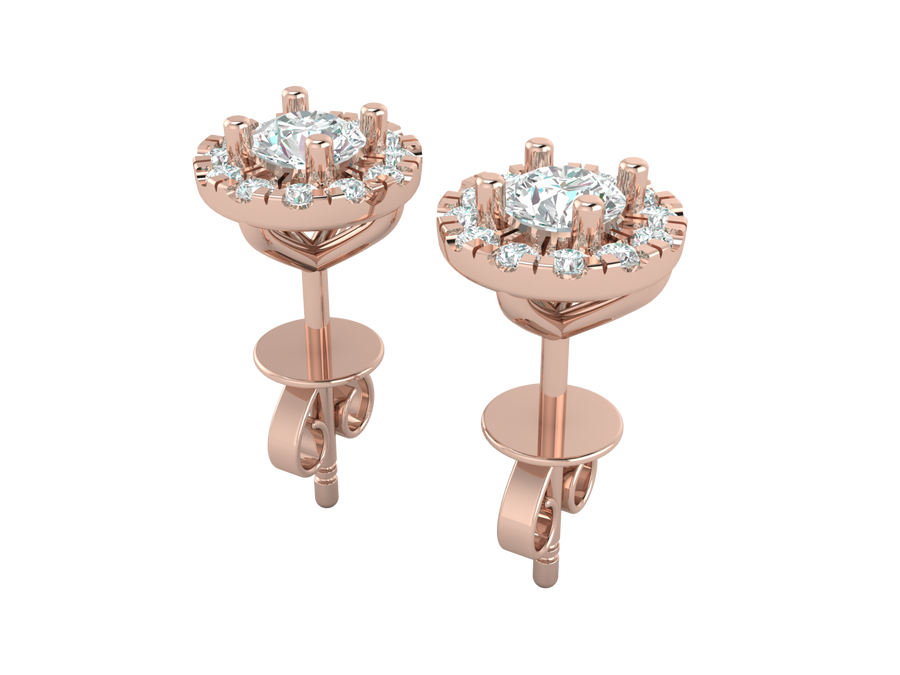 Aura round brilliant diamond studs