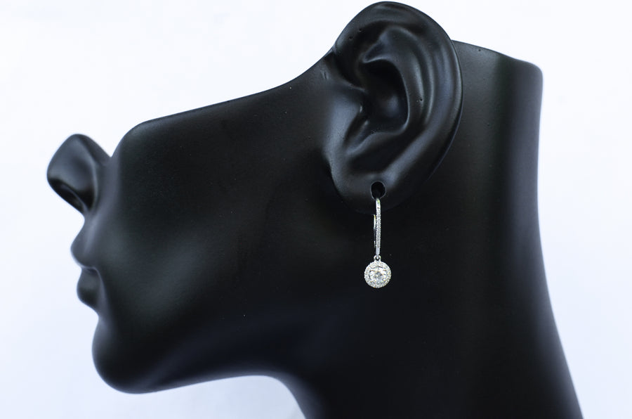 Alora - Halo Diamond Earrings