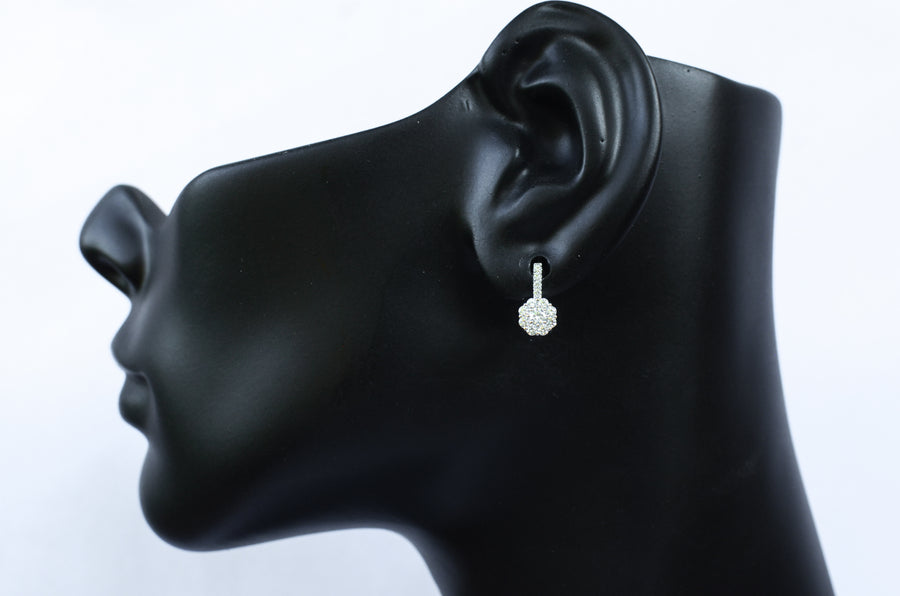 Flora - Cluster Round Brilliant Diamond Earrings