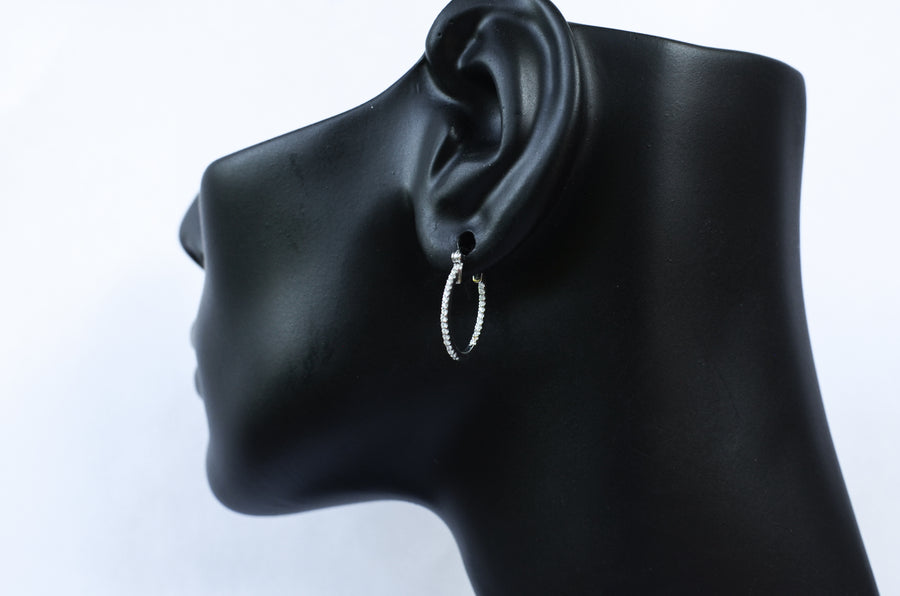 Arus - Inside-Out Oval Diamond Hoop Earrings