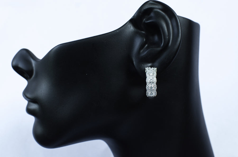 Perlas - 5 Halo Diamond & Gemstone Hoops