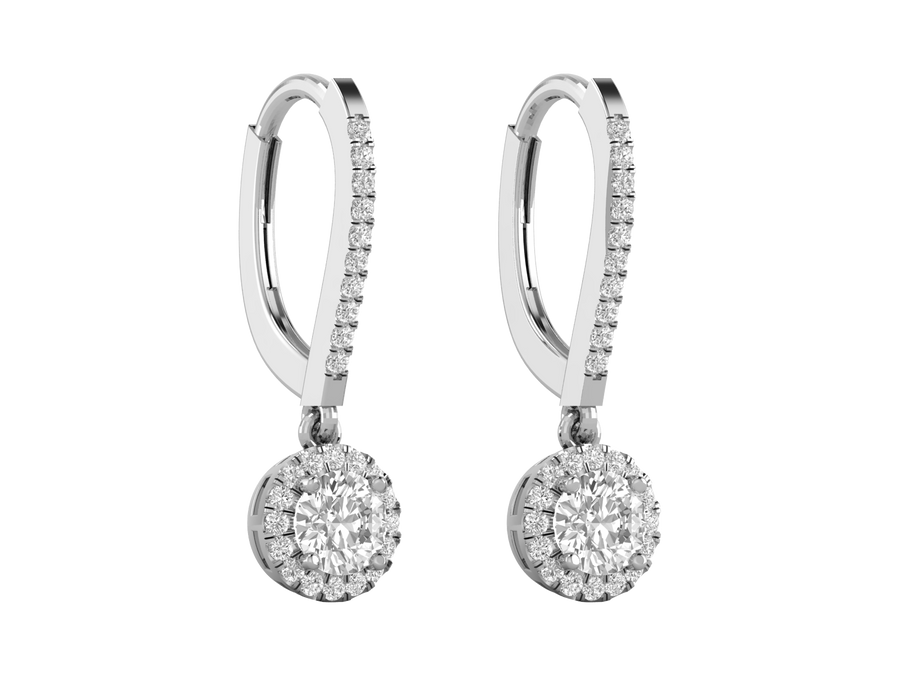 Alora - Halo Diamond Earrings