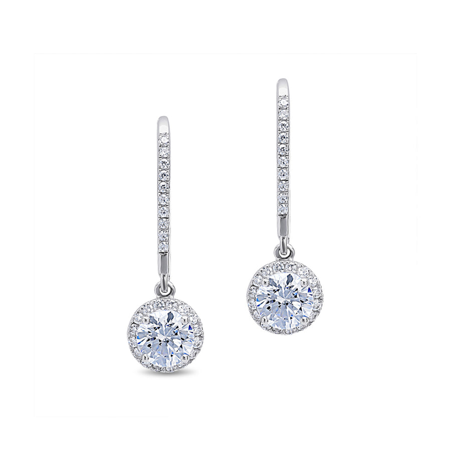 Alora - Halo Diamond Earrings